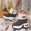 Женские ботильоны, теплая плюшевая зимняя обувь, женские туфли на высоком каблуке, женские зимние туфли, увеличивающие рост, вулканизированные туфли