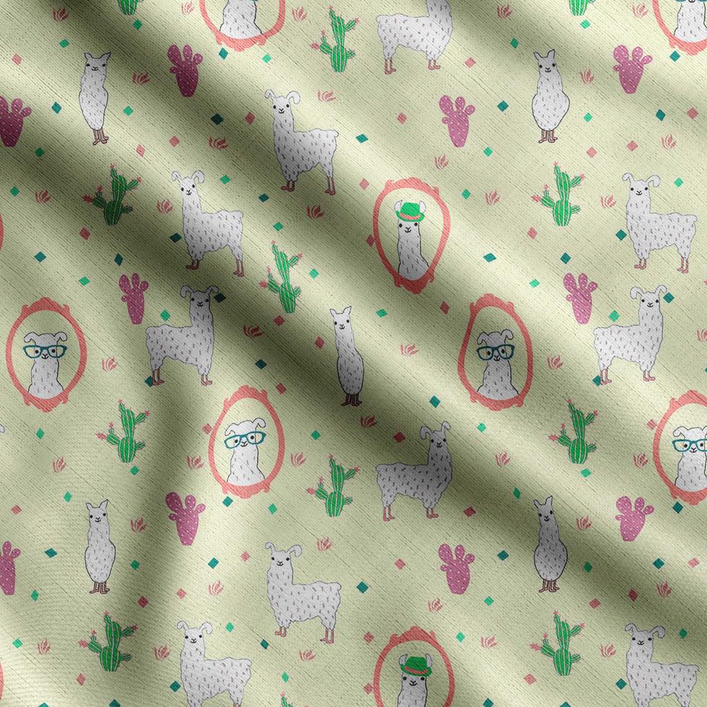 Soimoi Принт ламы альпаки, хлопковый батист, ткань для квилтинга, продаваемая во дворе, хлопчатобумажная ткань средней плотности шириной 42 дюйма, швейные принадлежности, синяя и