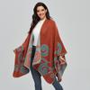 Women's Autumn Winter Warm Imitation Cashmere Shawl Scarf with Fashionable Slit Design