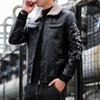 Кожаная куртка для мужчин, флисовая куртка, осень и зима, новый трендовый бренд, одежда для локомотива, утолщенная теплая куртка из кожи для мужчин
