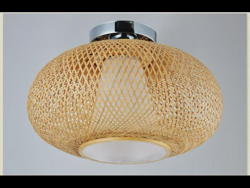 Bamboo Weave Ceiling Lamp: Chandelier for Homes, Tea Shops, or Private Rooms; Japanese Tatami Style.
