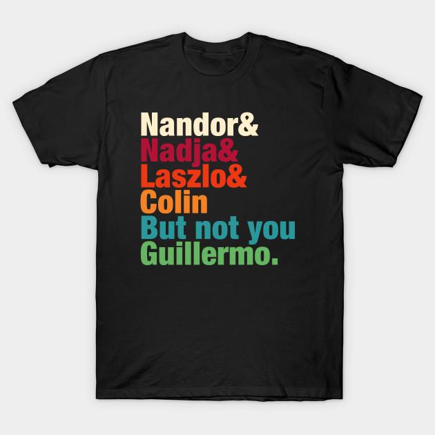 Men Black Print T-shirt Guillermo Not Friends No-Cut Transfer Paper Print Cotton Tshirt