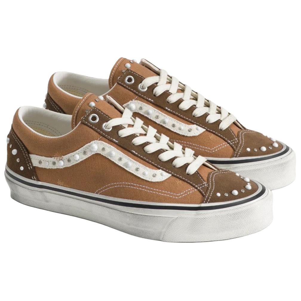 Vans Кеды для скейтборда Old Skool 36 Унисекс Коричневый Белый VN000E8VFST