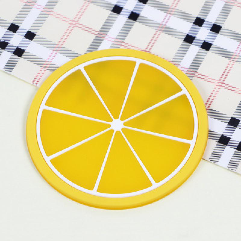 Colorful Jelly Color Coaster Silicone Fruit Shape Coaster Creative Non-slip Insulation Pad Tea Coaster Anti-scald