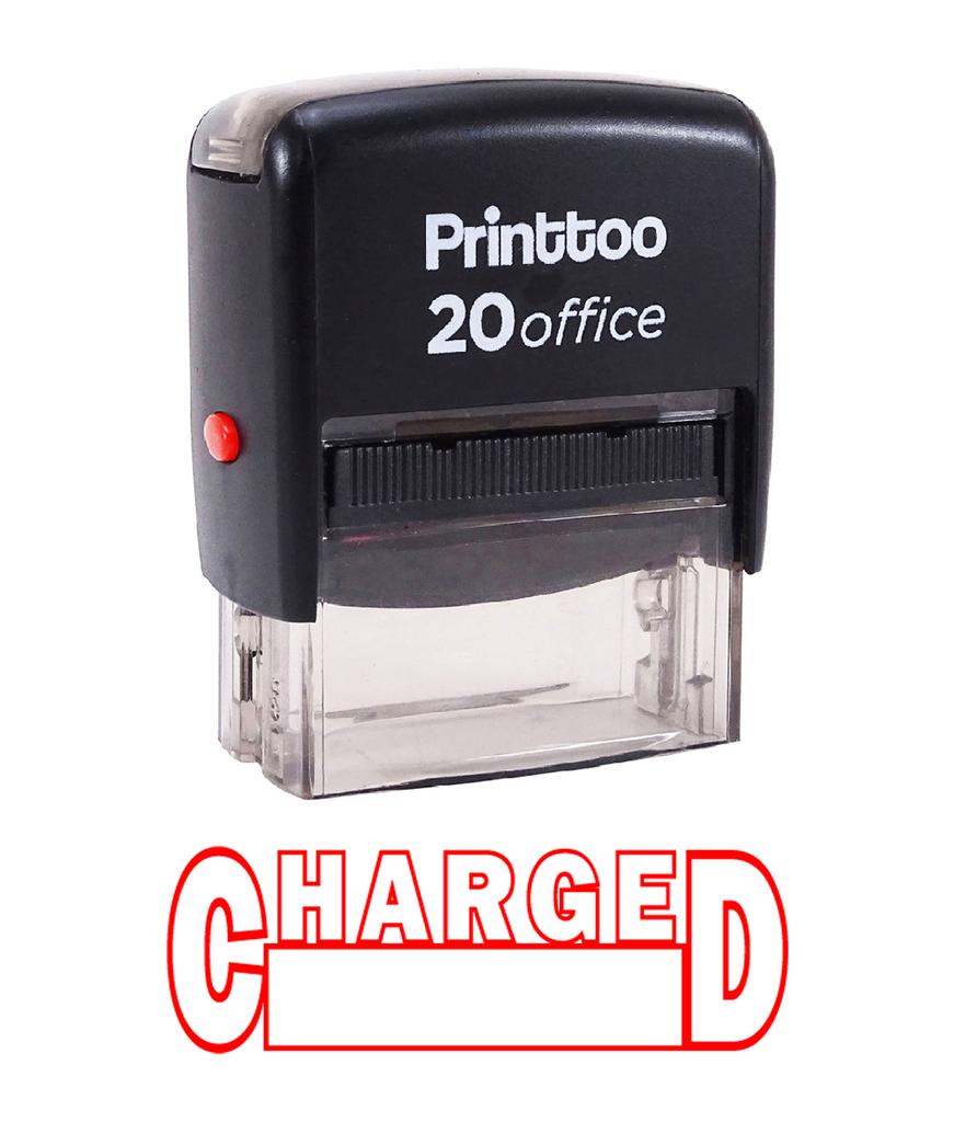 Printtoo CHARGED Self Inking Rubber Stamp Office Stationary Custom