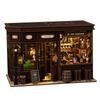 Сделай сам Угловая таверна Деревянный миниатюрный набор для моделирования 3D-пазл с подсветкой Мебель Кукольные домики Коттедж для подарков друзьям на день рождения