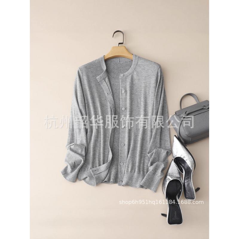 2026 Autumn/Winter Cashmere & Mulberry Silk Knit Vest and Cardigan Set