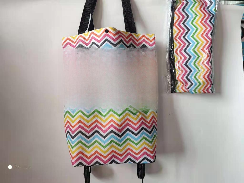 Складная полиэстеровая тележка для покупок на колесах - Портативная сумка-тележка