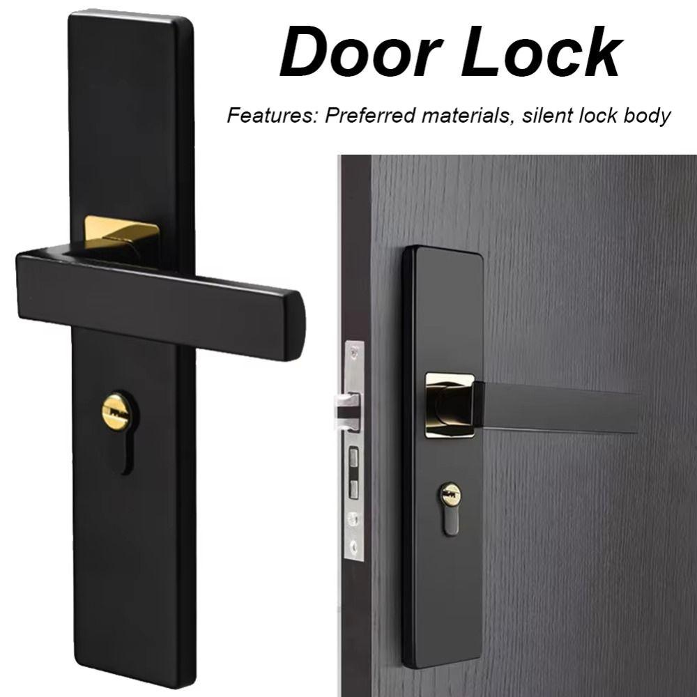 Universal Door Handle Lock Keys Set Square Door Knob Door Stop Bedroom Door Lock Washroom