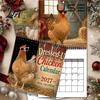 Humorous Animal Themed Calendar Chicks 2027 Wall Calendar, Funny Dressed Up Chicken 12-Month Planner, Decorative Office Planner Cute Farm Hanging for
