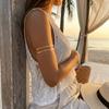 Gold Color Upper Opening Bracelet Vintage Style Geometric Bangles New Circular Bangles  Party