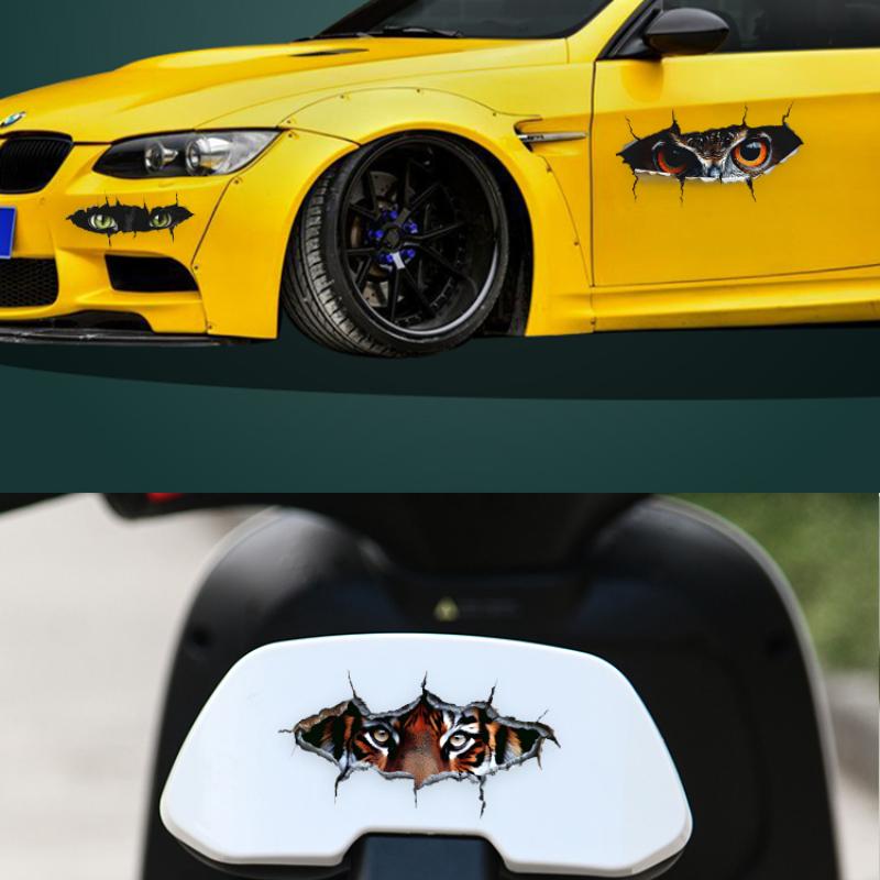 3d Car Stickers Animal Eyes Waterproof Auto Vinyl Decals for Car Bumper Cover Scratches Motorcycle Fuel Tank Funny Decoration