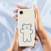 For iPhone 16e Case Simple Bear Pattern Printing Straight Edge TPU Phone Back Cover