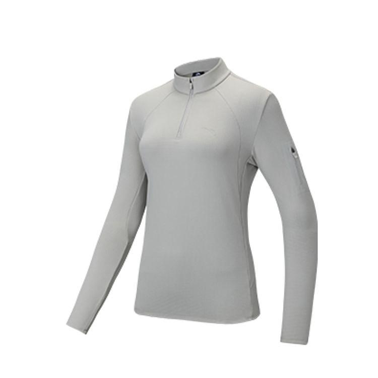 Anta Женский теплый вязаный топ с длинным рукавом облегающего кроя серии Outdoor, цвет Qingluan-Gray 162446402-1