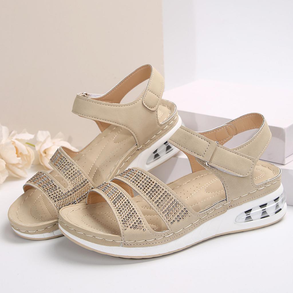 Female Open Toe Women's Sandals Outdoor Casual Sandals Women Crystal Round Toe Wedges Plus Size Shoes Women