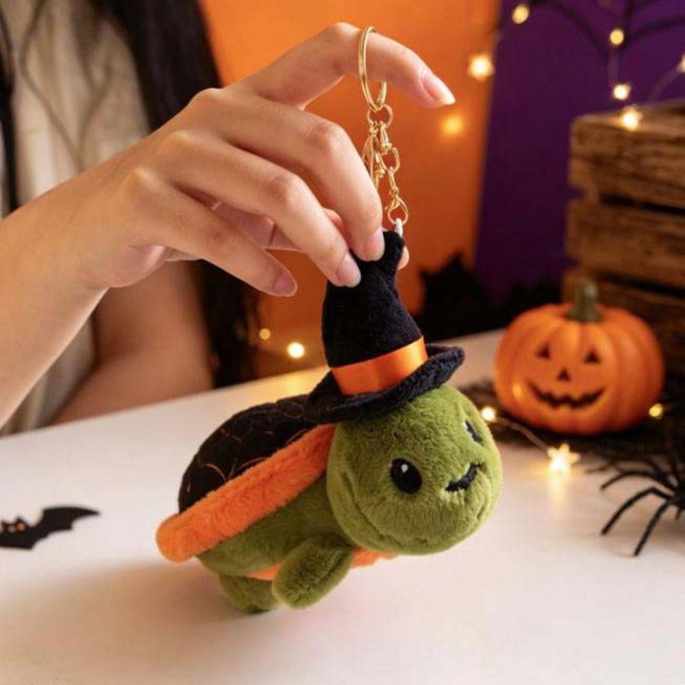Soft Plush Witch Hat Turtle Plush Toy Non-Slip Bottom Turtle Plush Toy Living Room