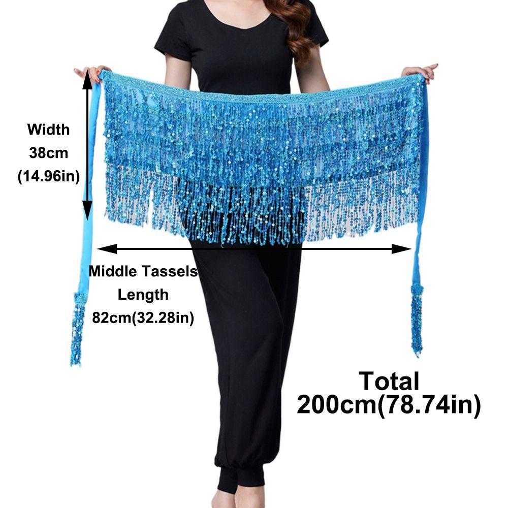 Sequins Dance Belt High Waist Waist Chain Fashion Hip Scarf  Women
