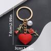 New Love Rose Pearl Pendant Keychain Girl Heart Sweet and Cute Backpack Jewelry Pendant Decoration