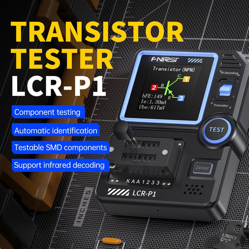 FNIRSI LCR-P1 Тестер транзисторов и конденсаторов Многофункциональный LCR ESR-метр Диод Триот SMD LCR ESR NPN PNP MOSFET Тестер Экспорт данных