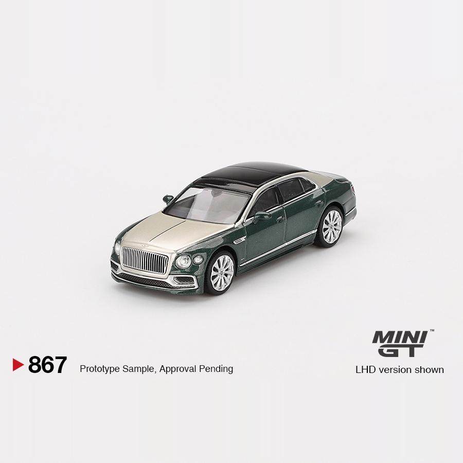 MINIGT 1/64 #867 Bentley Flying Spur Белый Песок Изумрудная Роскошь Металлическая Модель Автомобиля Миниатюрная Коллекция Diecast Украшение Хобби Подарки