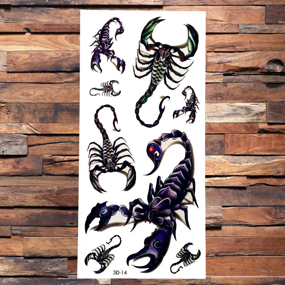 3D Scorpion Temporary Tattoos Realistic Fake Dreamcatcher Wolf Fox Owl Tatoos Sticker For Women Men
