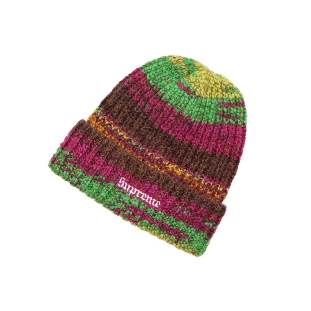 Supreme Space Dye Stripe Beanie Brown