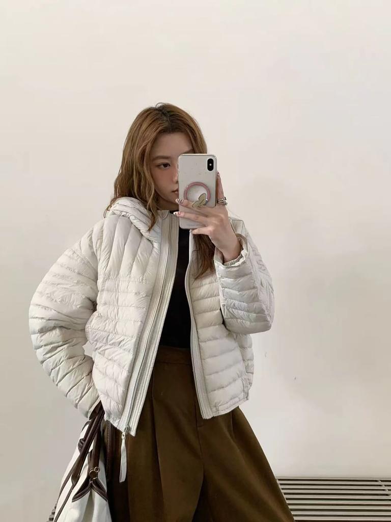 White duck down light and thin down jacket women's short ribs jacket winter down jacket new casual winter clothing