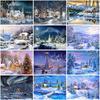 Snow Scenic DIY 5D Diamond Painting Full Round Rhinestone Winter Scenery Diamond Embroidery Cross Stitch Kits Home Decor