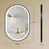 Bathroom mirror LED lighting 50x70cm, illuminated wall bathroom mirror touch switch, 3 colors light