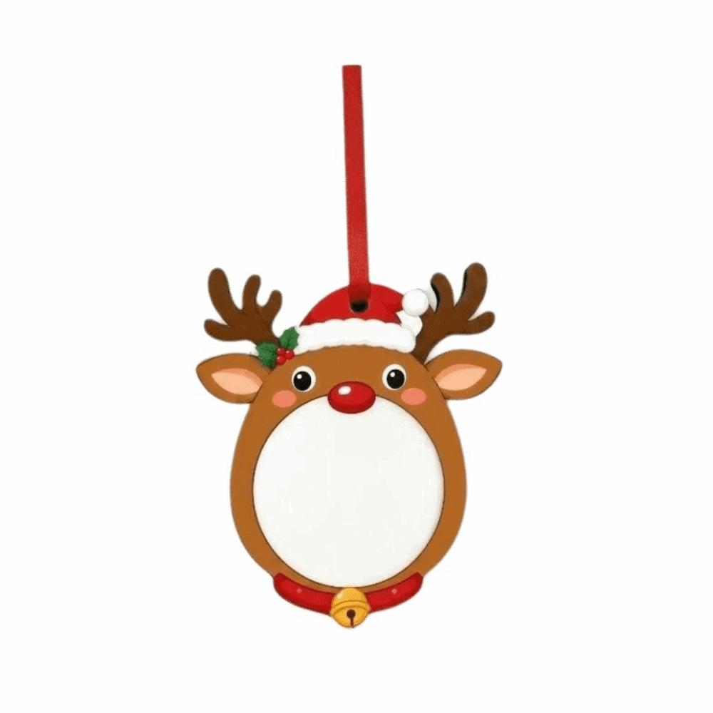 Santa Claus Christmas Photo Frame Wooden Xmas Tree Hanging Decor Party Decora