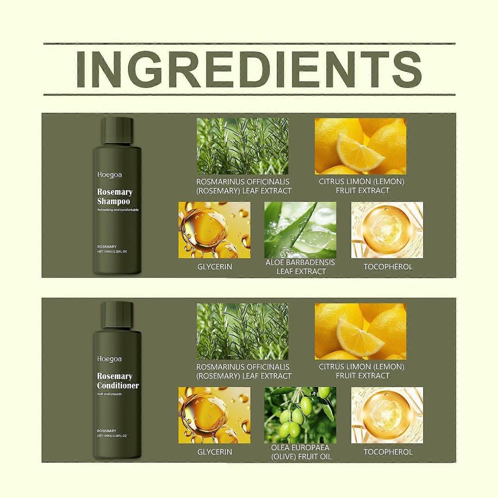 Hoegoa Rosemary Hair Care Set: Anti-Dandruff, Oil-Control Shampoo, Lingering Fragrance, Moisturizing Conditioner, Refreshing Hair Quality