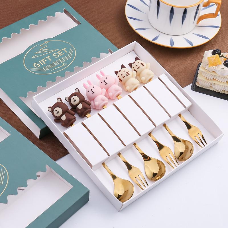 HANYANG 410 Stainless Steel Cutlery Home Hotel Use Cute Spoon Fork Western Cutlery