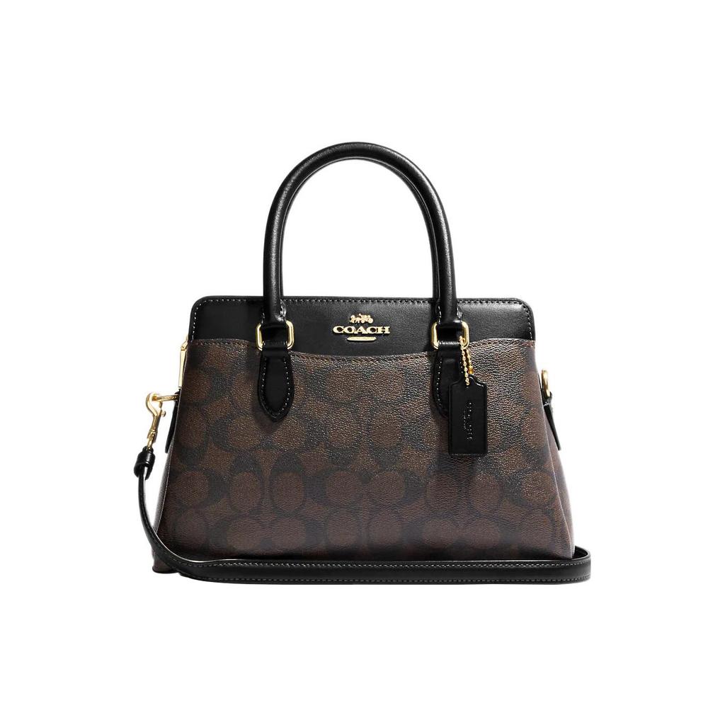 New COACH Darcie Coated Canvas And Smooth Leather Shoulder Bag Crossbody Bag Handbag Mini Women's Black CH174-IMAA8