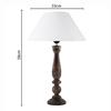 Деревянная настольная лампа для спальни, гостиной, декоративная прикроватная лампа для чтения с тканевым абажуром, 58 см, патрон E27, лампочка в комплекте, декор для дома