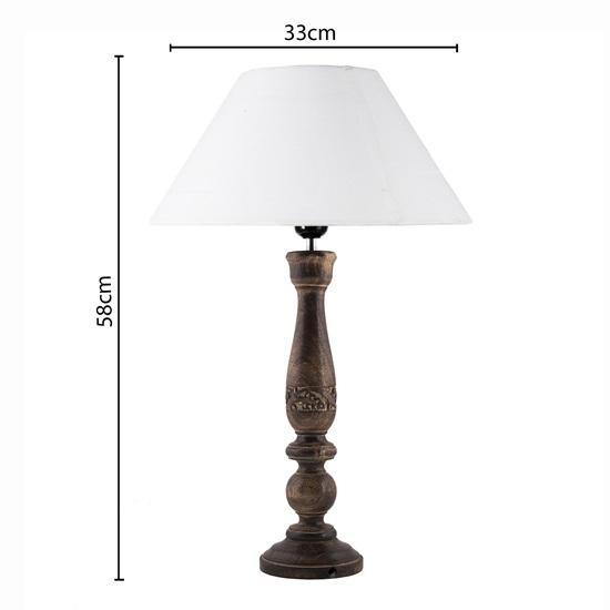 Деревянная настольная лампа для спальни, гостиной, декоративная прикроватная лампа для чтения с тканевым абажуром, 58 см, патрон E27, лампочка в комплекте, декор для дома