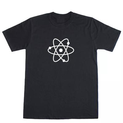 Men's T Shirt Atom Science Geek Nerd Regular - Fit Cotton Tee Geometric Print