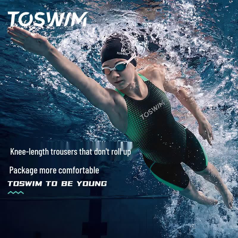 Слитный тренировочный купальник для девочек TOSWIM
