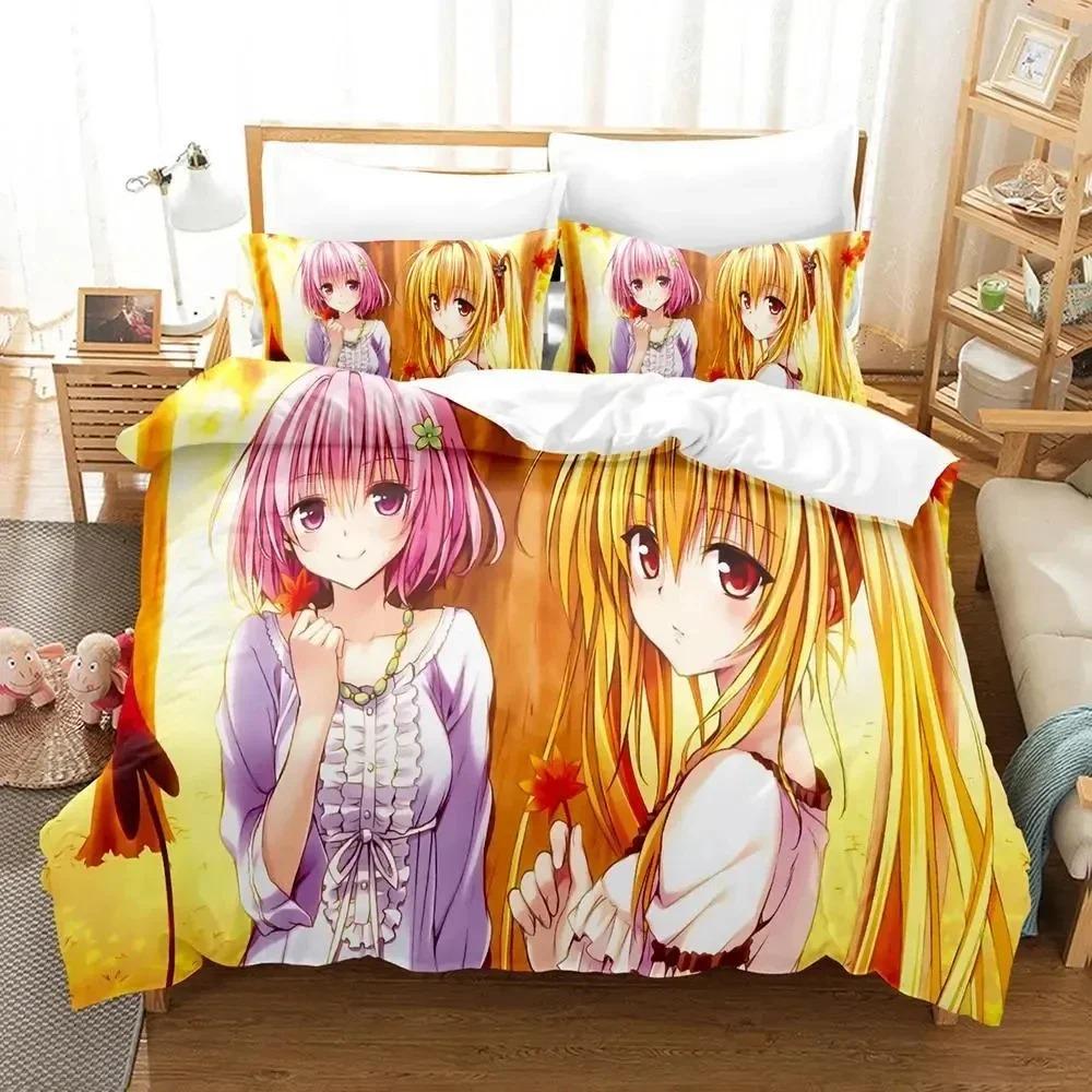 3D Печать Yami To LOVE-Ru Комплект постельного белья Пододеяльник Наволочка Одеяло Размер King Queen Для мальчиков Взрослых