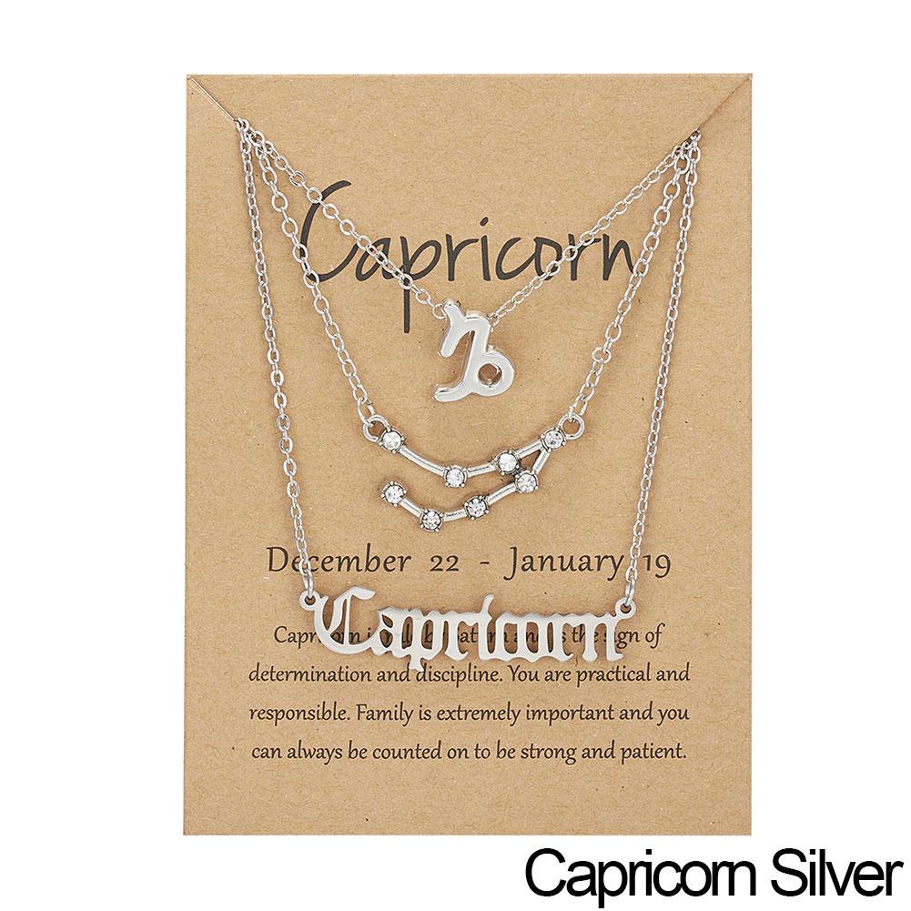 Fashion 12 Constellation Zodiac Star Sign Pendant Clear Zircon Women Necklaces Pisces Aries Taurus Horoscope Amulet Jewelry