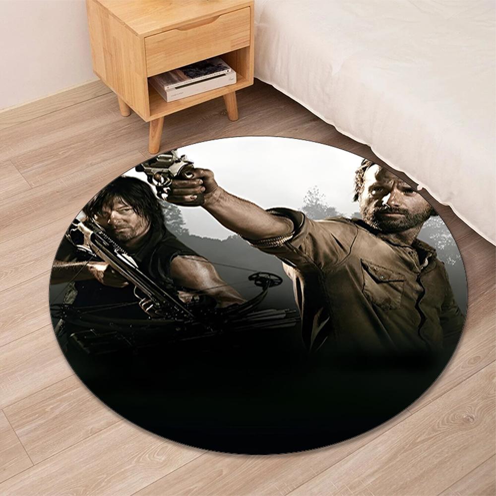 Daryl and Rick Printed Round Rug Carpet Chair Rug Area Rug Entryway Doormats,for Office Chair Living Room Bedroom Kitchen Room.
