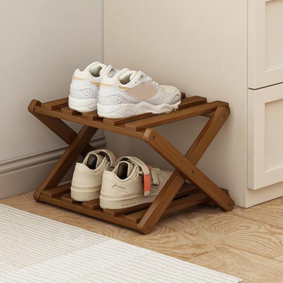 Экономящий место деревянный органайзер для обуви, складная полка для обуви, угловая, устойчивая конструкция, большой размер