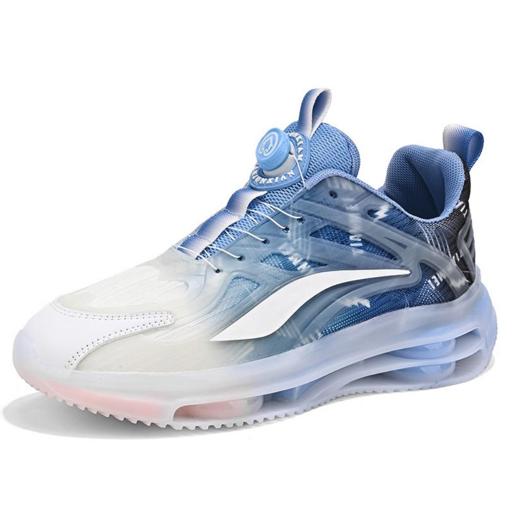 Мужская обувь, дышащие повседневные кроссовки с вращающейся кнопкой, мужские модные туфли на толстой подошве с приподнятой воздушной подушкой для папы