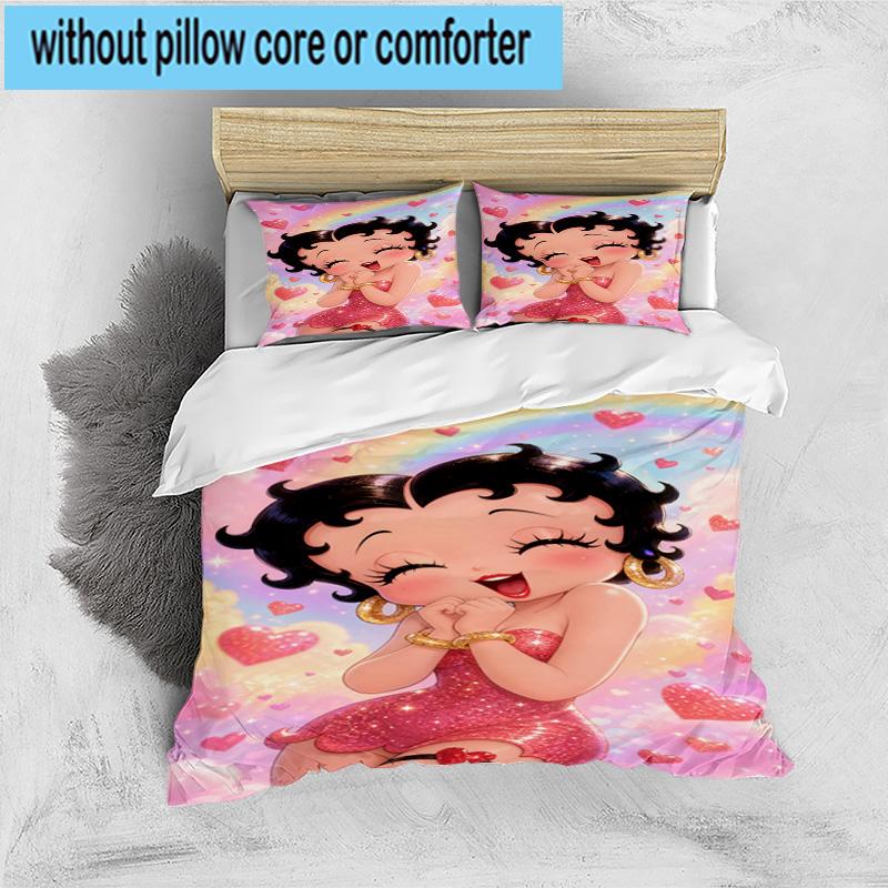 3PCS laday In Red Dress 3pcs Bedding,Including 3PCS Duvet Cover And 2pcs Pillowcases Perfect for Christmas,Ideal for Bedroom, Dormitory