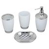 6Pcs/Set Bathroom Kit Lotion Bottle Mouthwash Cup Toothbrush Cup Soap Box Toilet Brush Trash Can Set Toiletries Organizer