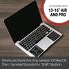 SYNERLOGIC Mac OS Quick Reference Keyboard Shortcut Stickers for MacBook 1 (M/Intel) + Word/Excel (for Mac) - Air/Pro/iMac/Mac/Mini (Black, Set)