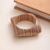 Geometric Wood Grain Bangle Square Burlywood Hand Ring Simple Wooden Bracelet  Gift