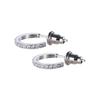 Surgical Stainless Cubic Half Silver 2 both 4SPE008SV 4SPE008SV [White Clover] Earrings, Steel, Zirconia, Hoop, Eternity, Hypoallergenic, & Silver,