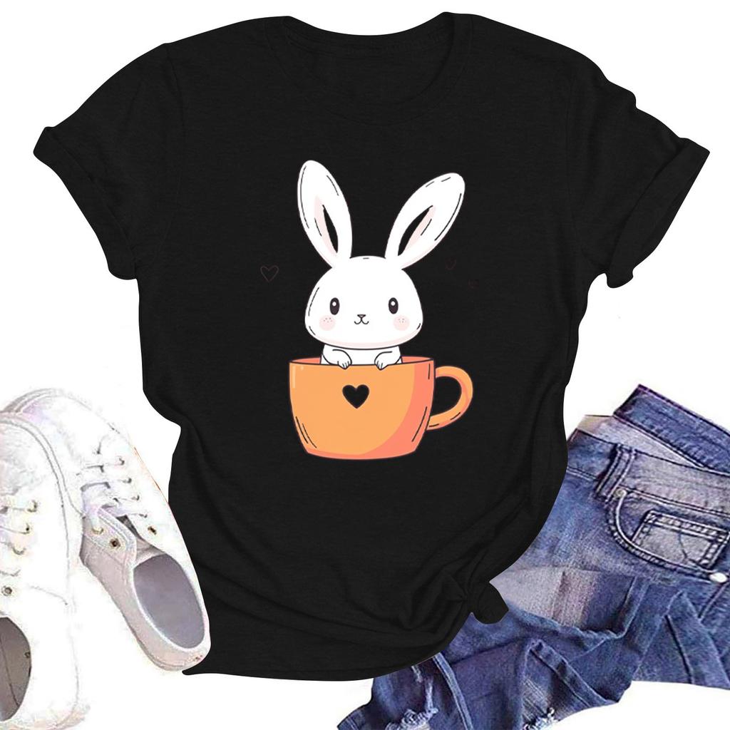 Женская повседневная футболка с круглым вырезом и короткими рукавами с принтом