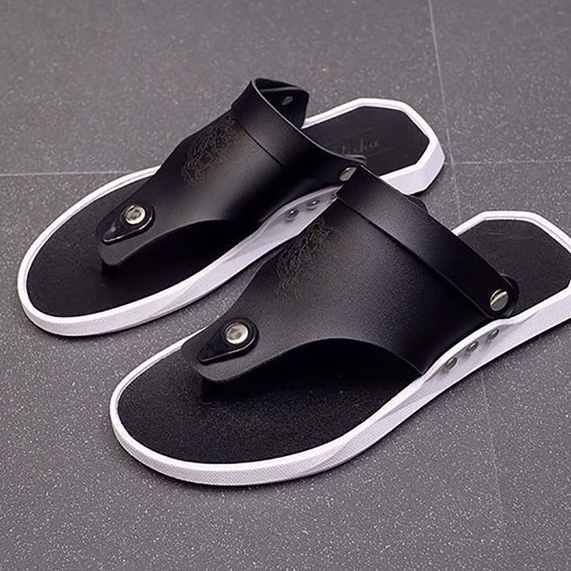 Handsome Men's Slippers Net Celebrity Simple Street Wear Flip Flops Summer Comfortable Breathable Non-slip Beach Sandals