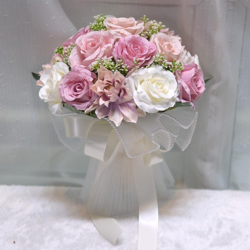 Exquisite Bridal Bouquet Baby's Breath White Rose Bouquet  Bride Accessories